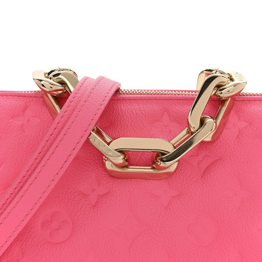 Calfskin Embossed Monogram Coussin BB Rose Fluo