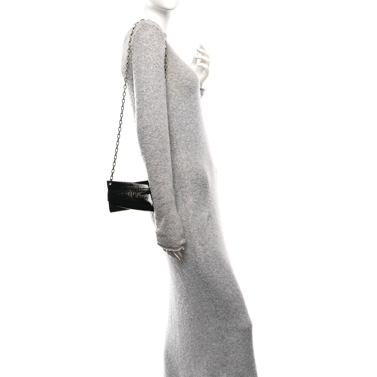 Patent Vog Small Loubitwist Clutch Black