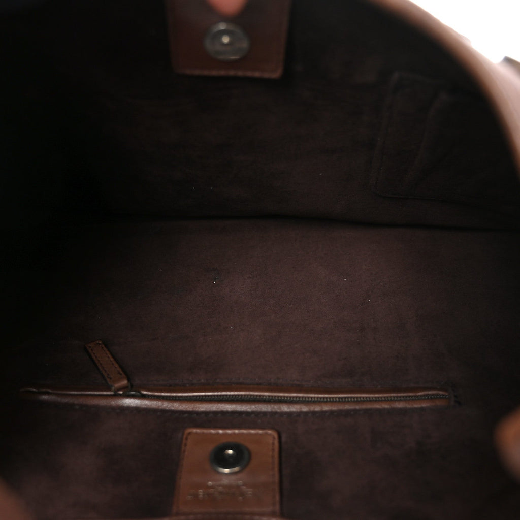 Calfskin Wood Embellished Mombasa Hobo Brown