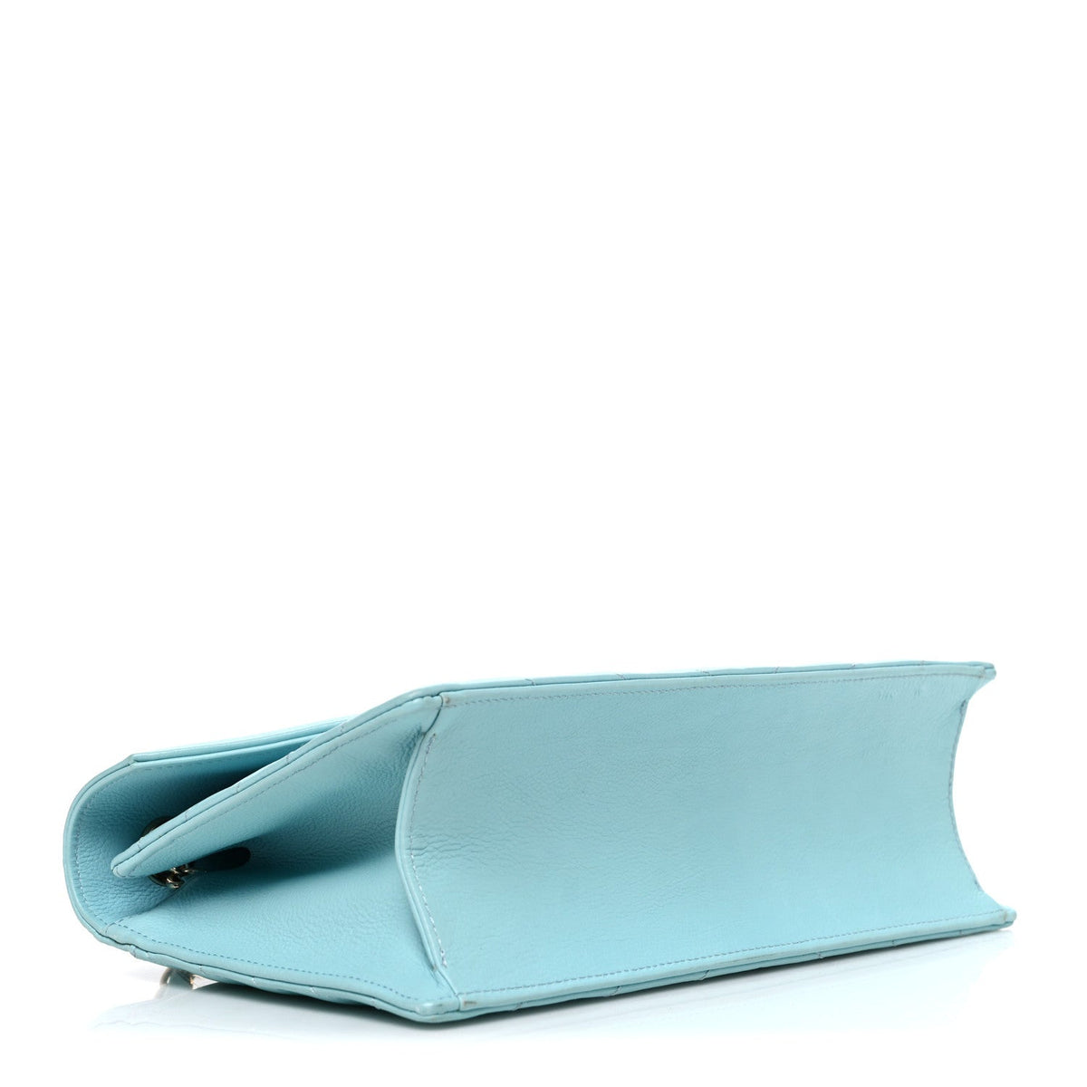 Calfskin Quilted Chevron Envelope Flap Turquoise