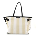 Canvas Striped Days Tote Resin White