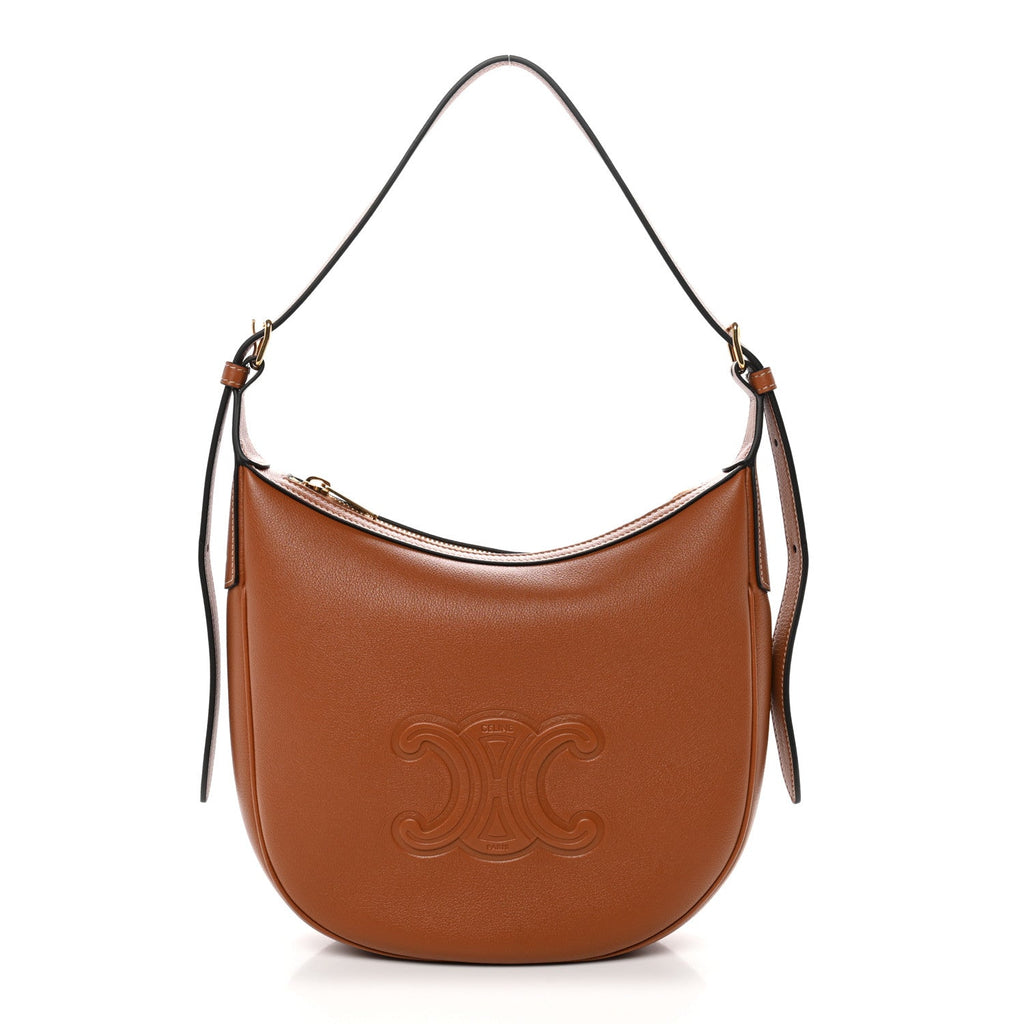 Supple Calfskin Small Triomphe Heloise Shoulder Bag Tan