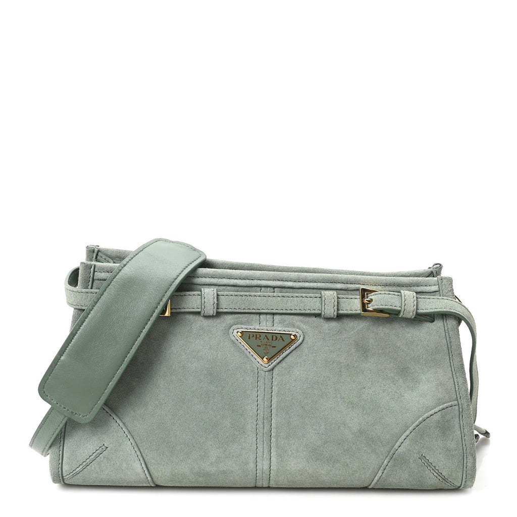Scamosciato Triangle Small Bonnie Shoulder Bag Salvia