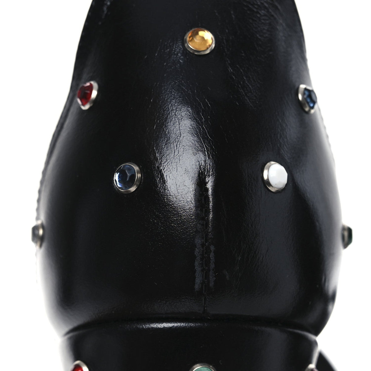 Calfskin Studded Fame Platform Sandals 38 Black