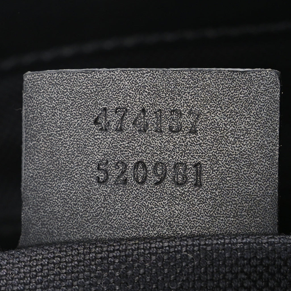 GG Supreme Monogram Appia Calfskin Web Flat Messenger Bag Black Grey