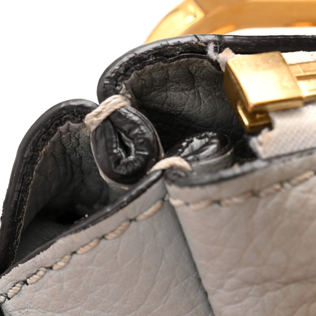 Calfskin Small Marcie Satchel Faded Blue