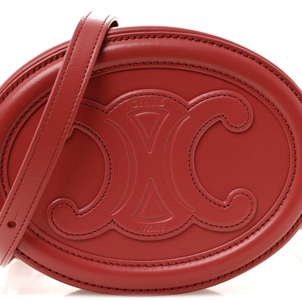 Smooth Calfskin Small Triomphe Oval Crossbody Purse Lipstick