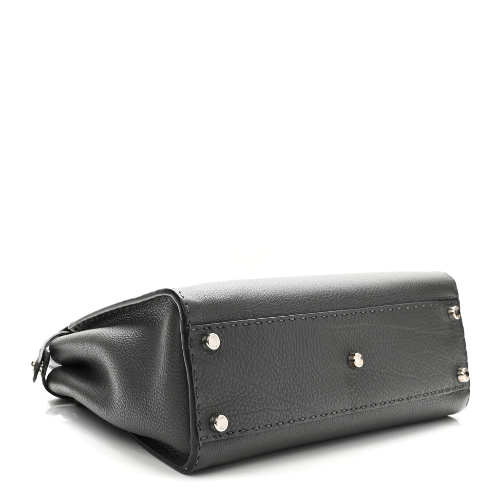 Cuoio Romano Selleria Bi-Color Medium Peekaboo Iconic Satchel Asphalt Milk