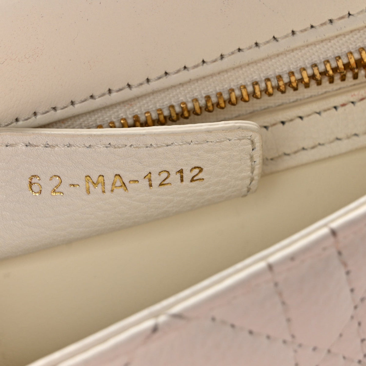 Calfskin Cannage Small Caro Bag Ivory