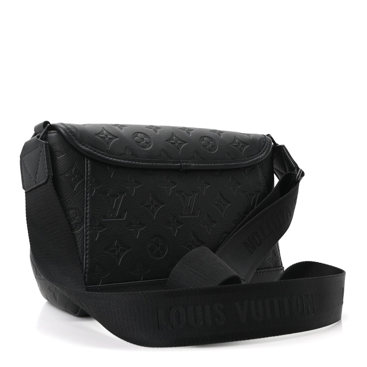 Calfskin Monogram Shadow Pulse Messenger  Black