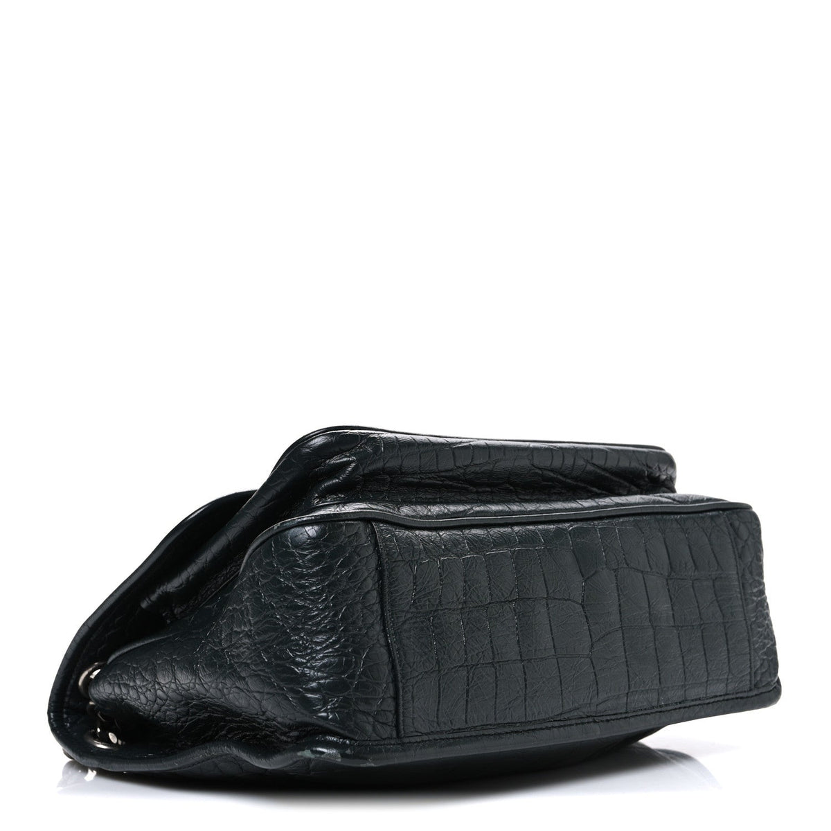 Crocodile Embossed Calfskin Monogram Medium Niki Chain Satchel Algea