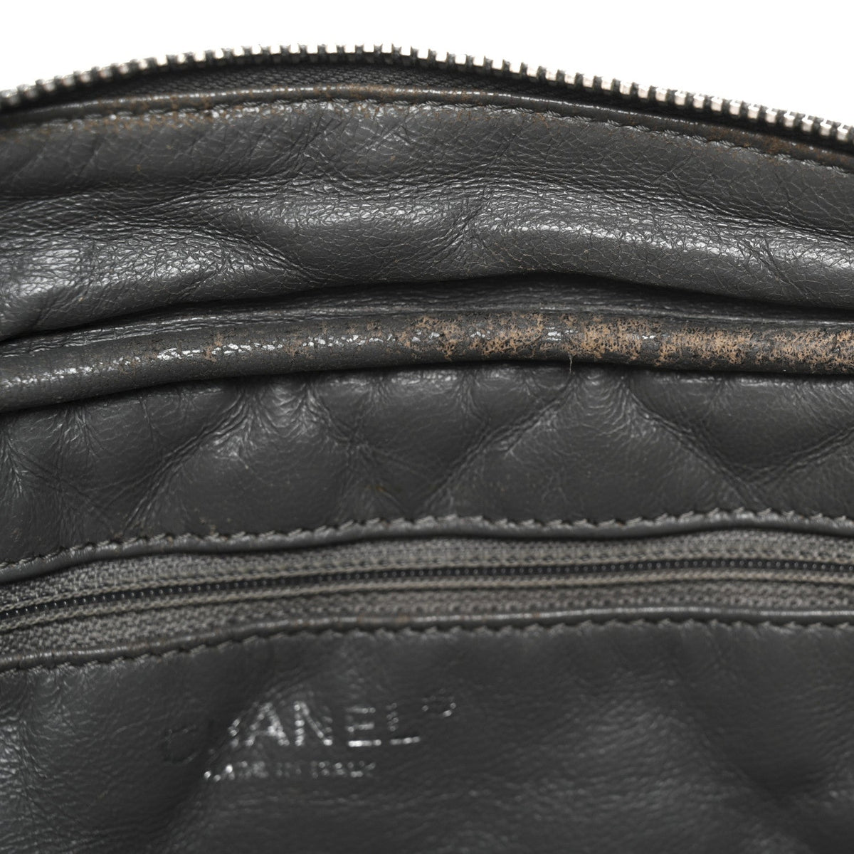Aged Calfskin Quilted Large Reissue Camera Case Grey
