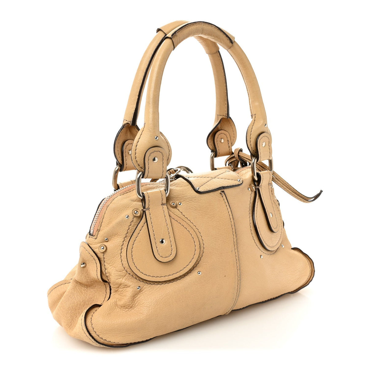 Calfskin Medium Paddington Satchel Taupe