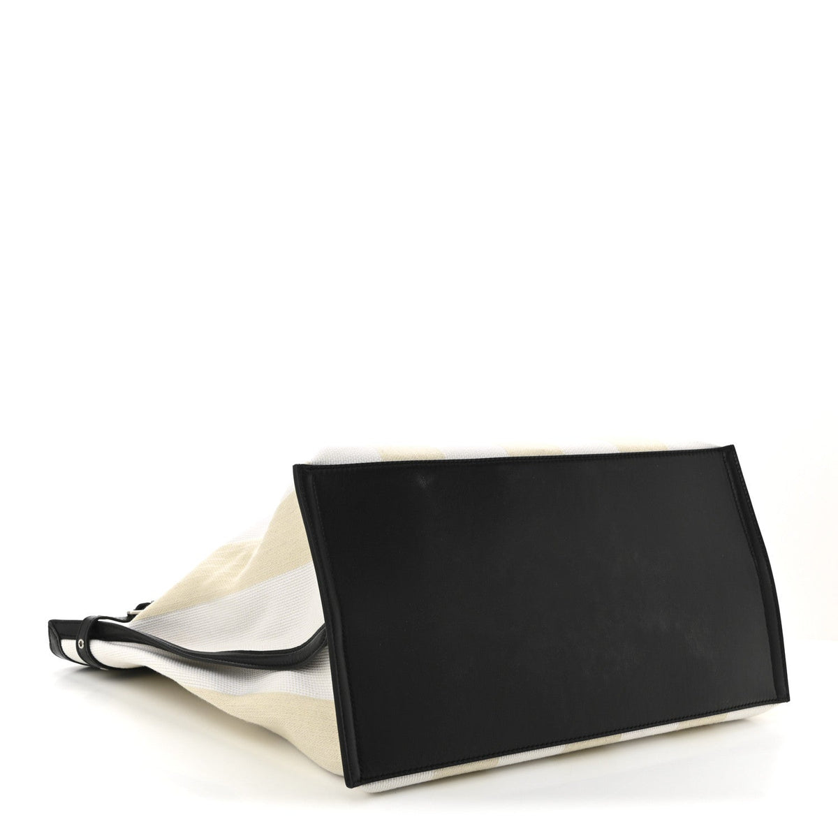 Canvas Striped Days Tote Resin White