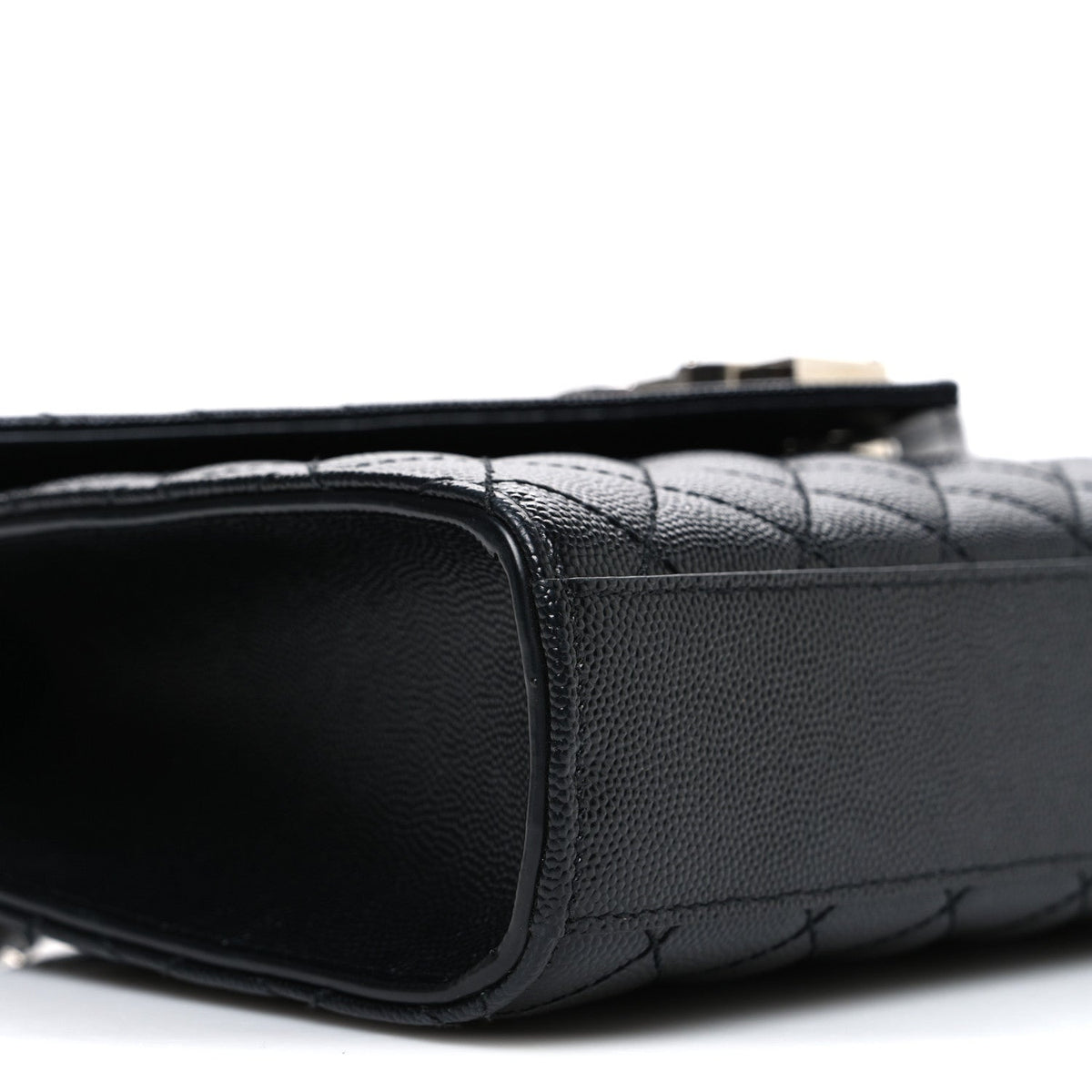 Grain De Poudre Textured Mixed Matelasse Triquilt Medium Monogram Satchel Black