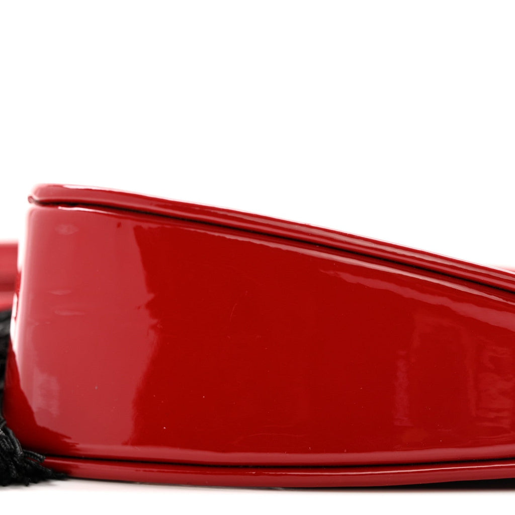 Patent Heart Monogram Crossbody Red