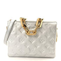 Metallic Lambskin Embossed Monogram Coussin BB Silver