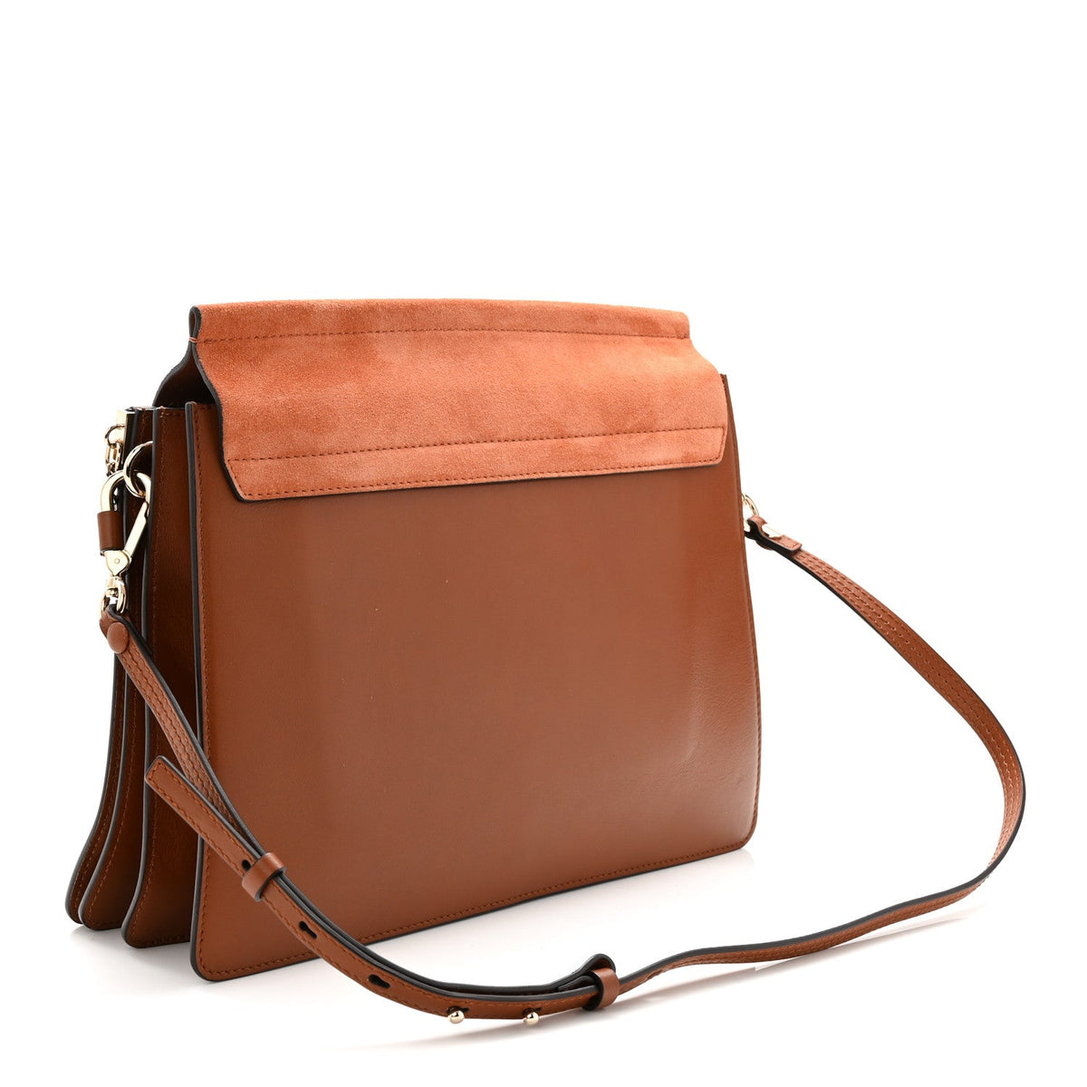 Suede Calfskin Medium Faye Shoulder Bag Tobacco