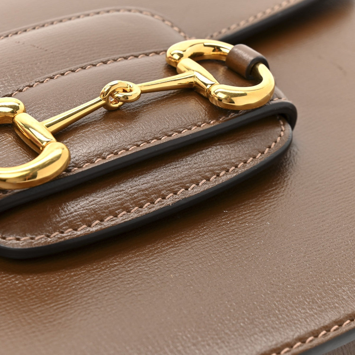 Azalea Calfskin Horsebit 1955 Shoulder Bag Brown Sugar
