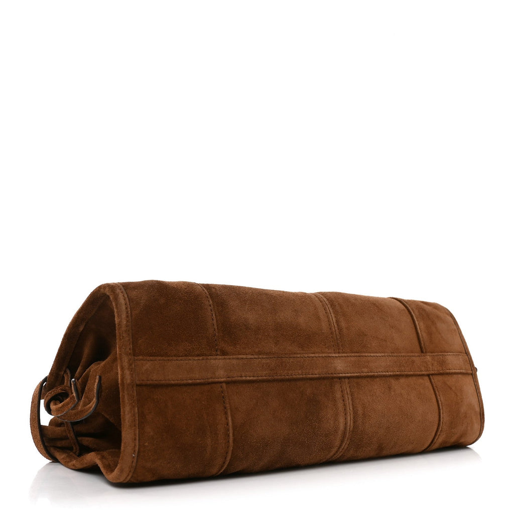 Suede Triangle Medium Bonnie Shoulder Bag Cacao