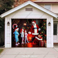 Santa With Kids | Christmas Garage Door Cover