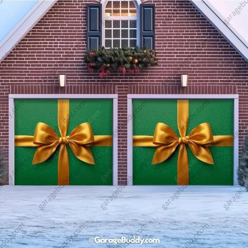 Gift Wrap (Green) | Christmas Garage Door Cover