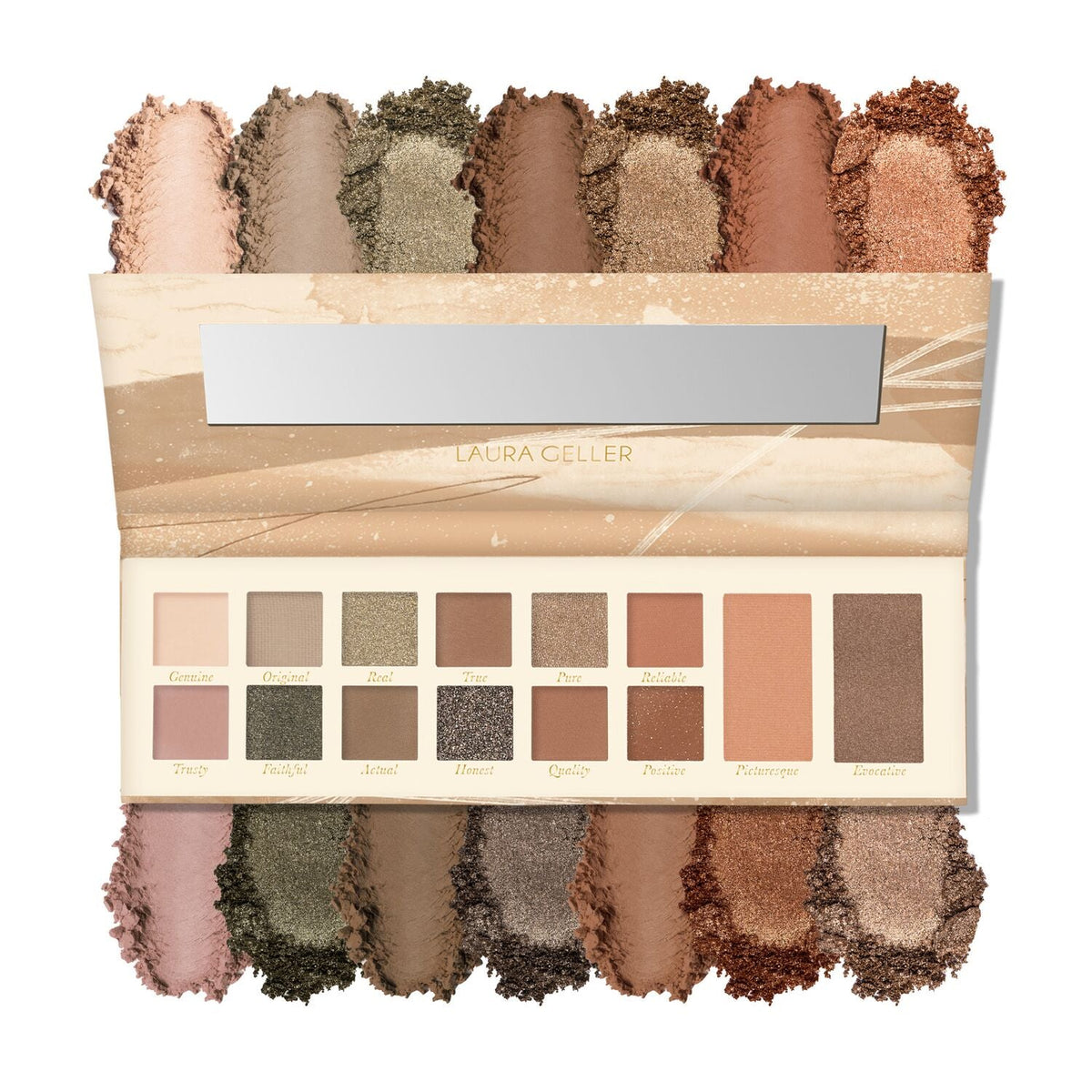 Laura's Essentials Artistic & Authentic 12 Multi-Finish Eyeshadows, 1 Highlighter, 1 Blush
