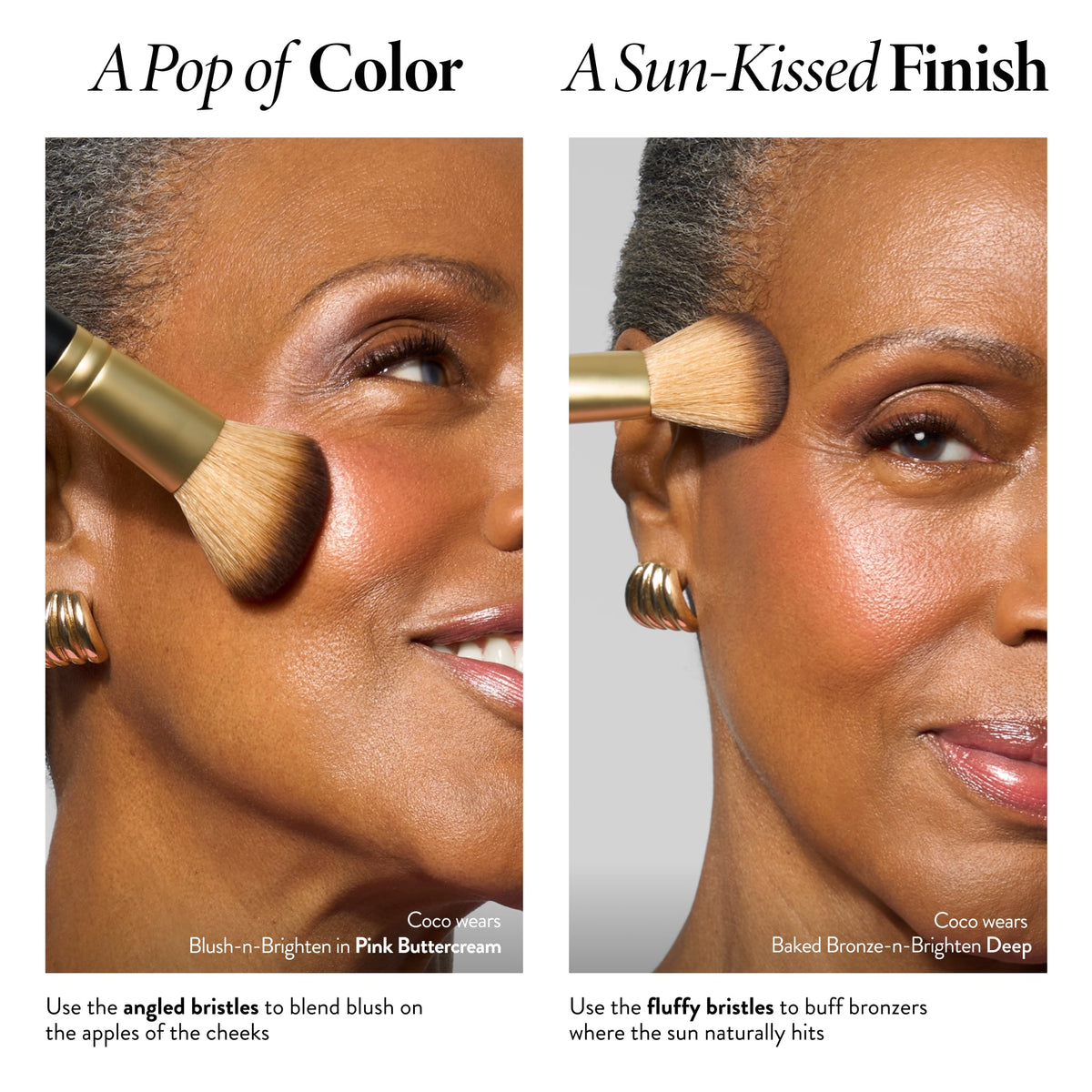 Dual-Ended Blush + Bronzer Brush