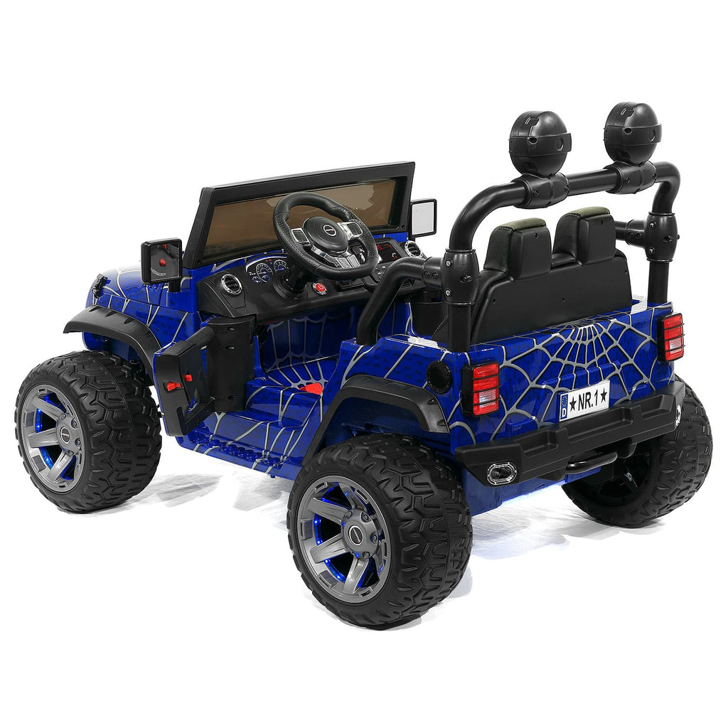 Trail Explorer 24V Kids Ride-On Car Truck with R/C Parental Remote | Spider Blue