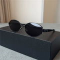 Retro oval black polarized sunglasses for men and women, vintage style sunglasses, versatile for street photography, travel, sun protection