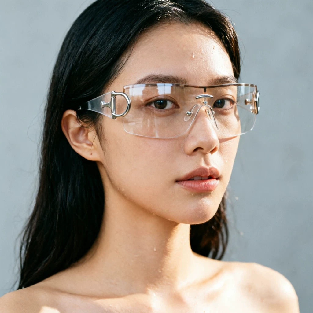 y2k朋克墨镜女士装扮个性赛博一体镜片女太阳镜防风镜贴脸大弯度