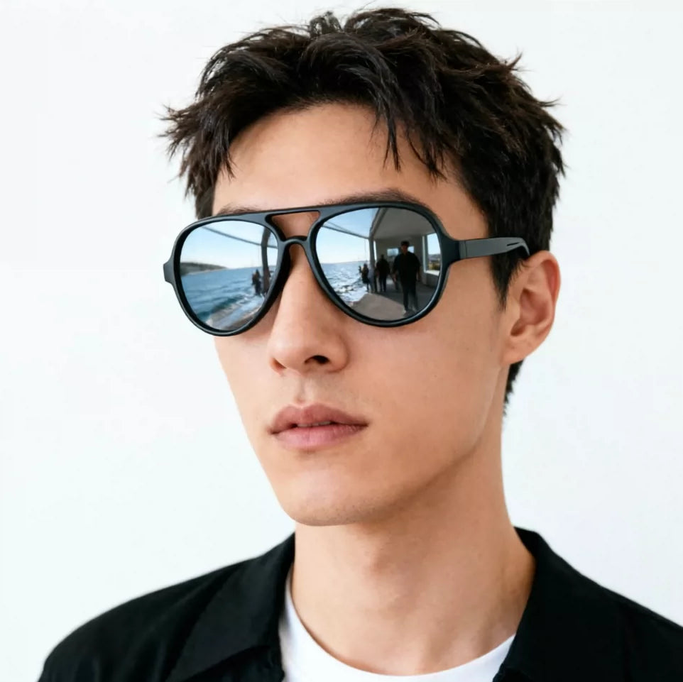 Men's polarized sunglasses, women's toad glasses, black tortoiseshell brown light gray sunglasses, sunscreen polarized glasses, small face