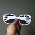 Fashionable women's white polarized sunglasses, round frame elegant women's driving sun protection and photo glasses