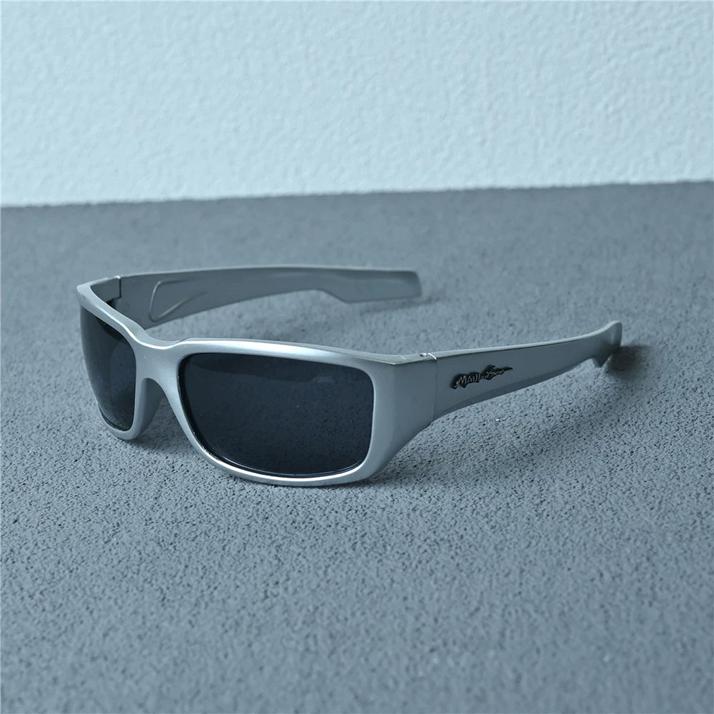 Men's Little Face Cycling Sunglasses Polarized Sunglasses Blue Frame Silver Frame Fashion Wide Leg Sunscreen Glasses Foreign Trade Tail Order