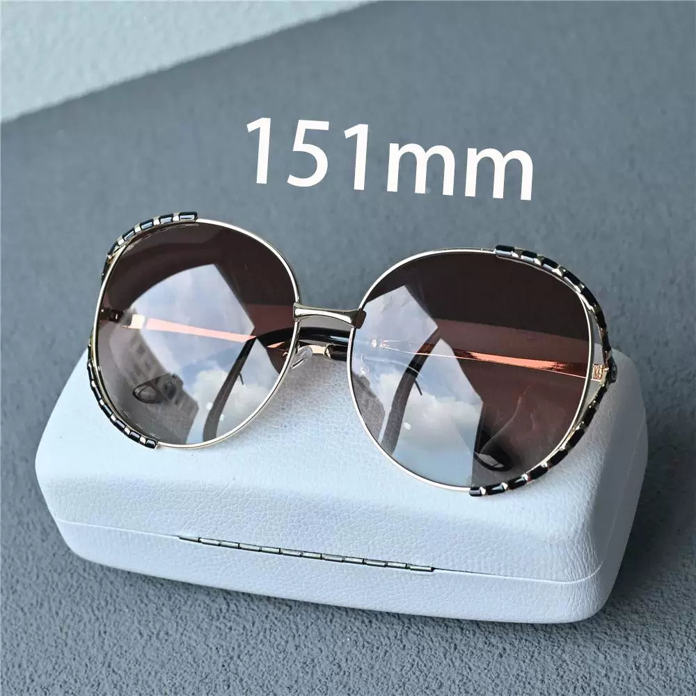 Women's oversized polarized sunglasses 151mm large face slimming anti UV fashionable glasses women's large face sunglasses