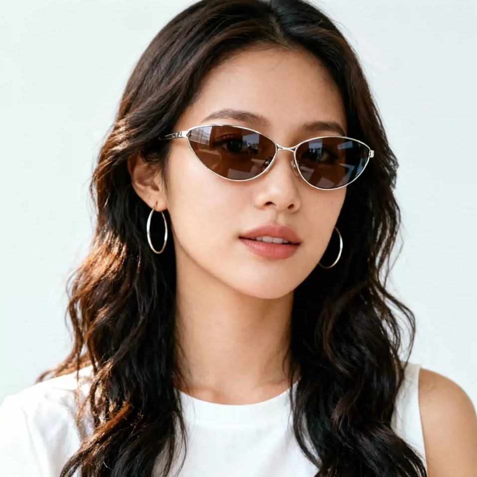 个性女士偏光墨镜欧美时尚女款太阳眼镜三角框型猫眼不挑脸遮脸显瘦