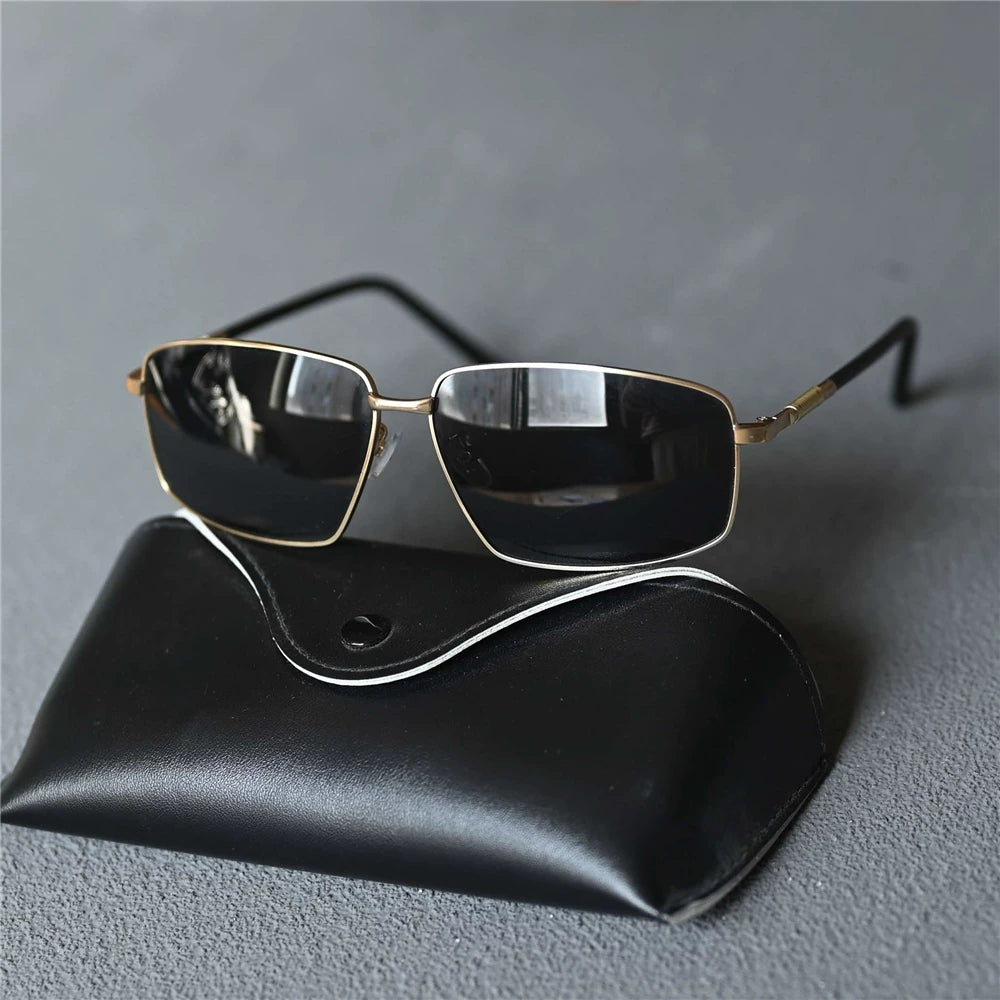 Internally coated men's sunglasses, polarized rectangular sunglasses, sunscreen, driving glasses, high-definition lenses