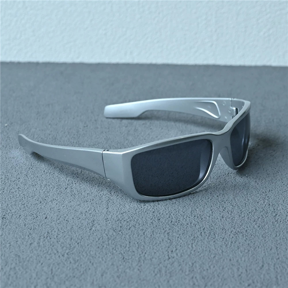 Men's Little Face Cycling Sunglasses Polarized Sunglasses Blue Frame Silver Frame Fashion Wide Leg Sunscreen Glasses Foreign Trade Tail Order