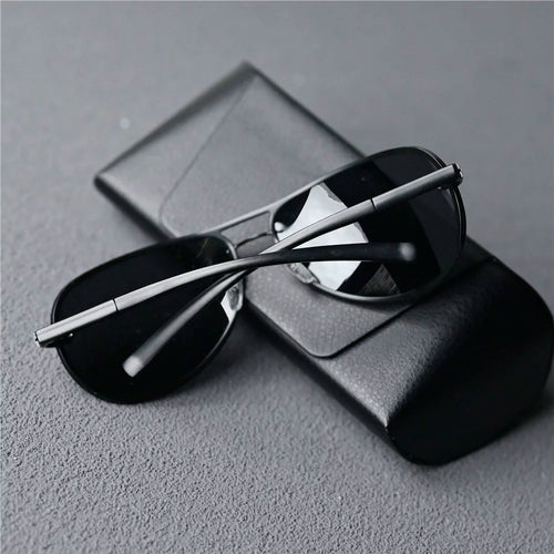High end men's polarized sunglasses frameless toad glasses black sunglasses sunscreen driving professional high-definition driving glasses