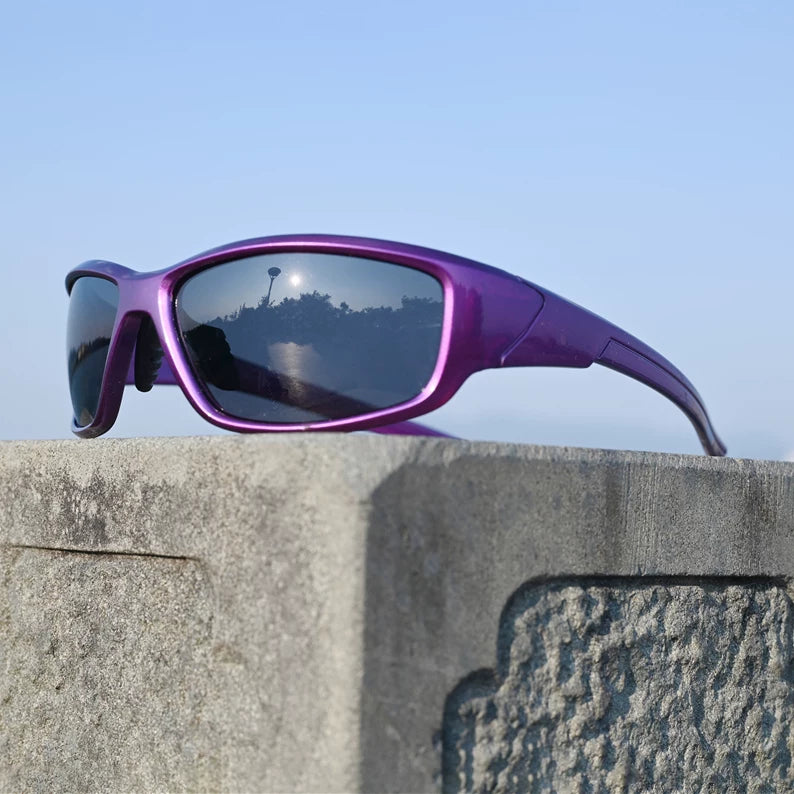 Purple women's cycling sunglasses, polarized glasses, windproof glasses, outdoor sports running, small face sun protection, cycling sunglasses