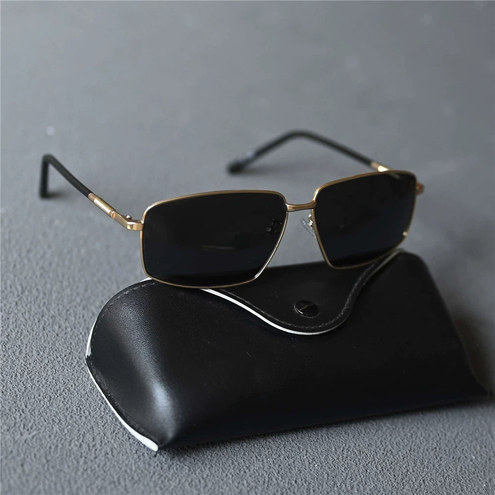Internally coated men's sunglasses, polarized rectangular sunglasses, sunscreen, driving glasses, high-definition lenses