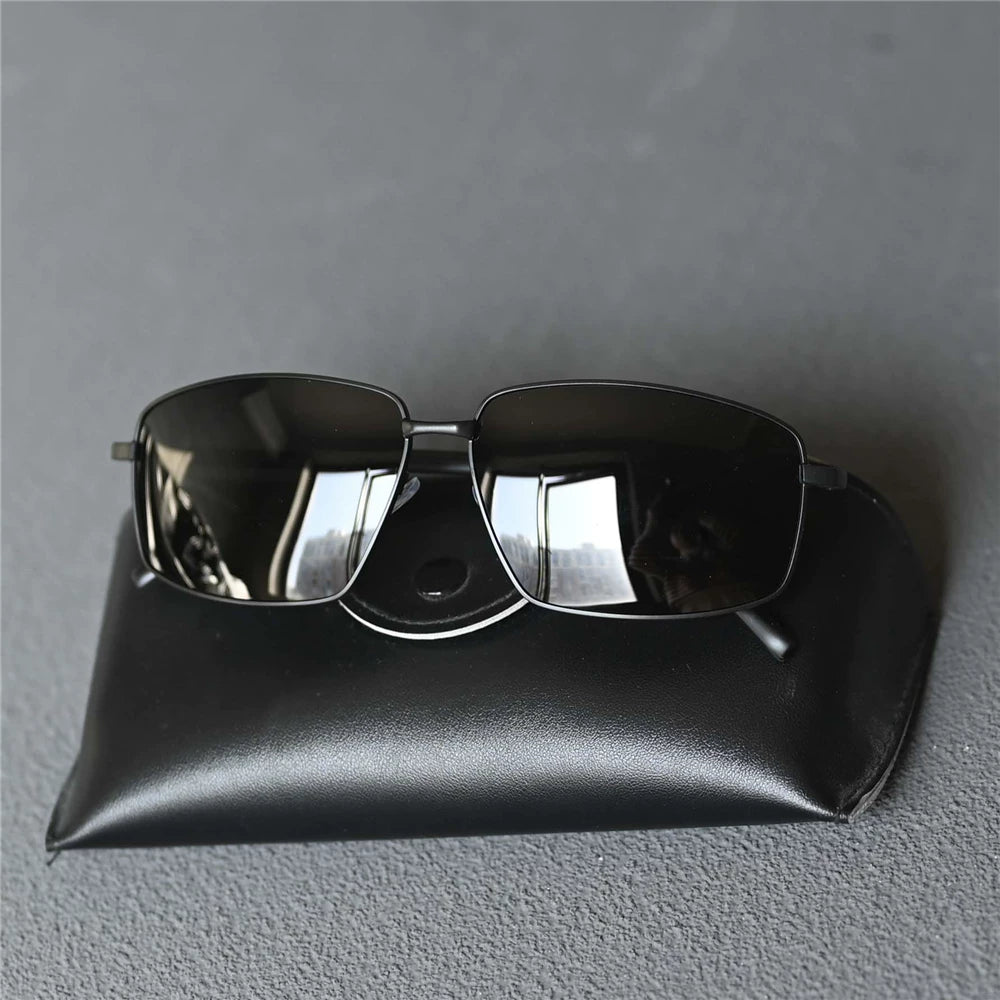 Internally coated men's sunglasses, polarized rectangular sunglasses, sunscreen, driving glasses, high-definition lenses