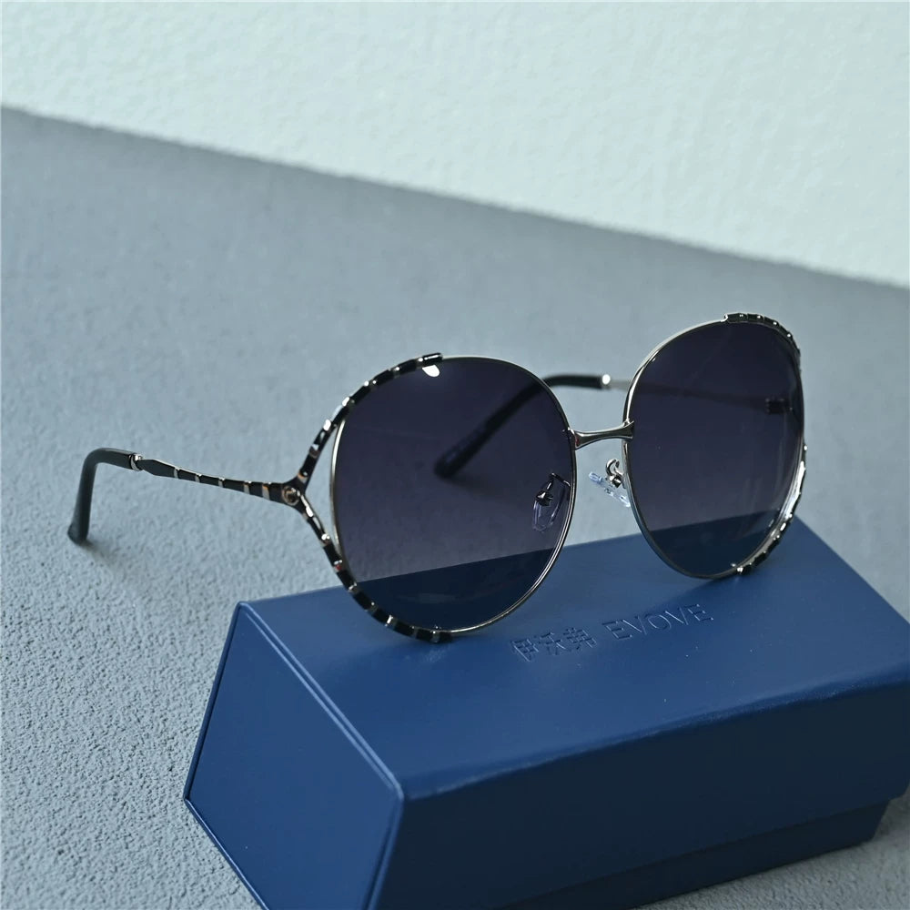 Women's oversized polarized sunglasses 151mm large face slimming anti UV fashionable glasses women's large face sunglasses