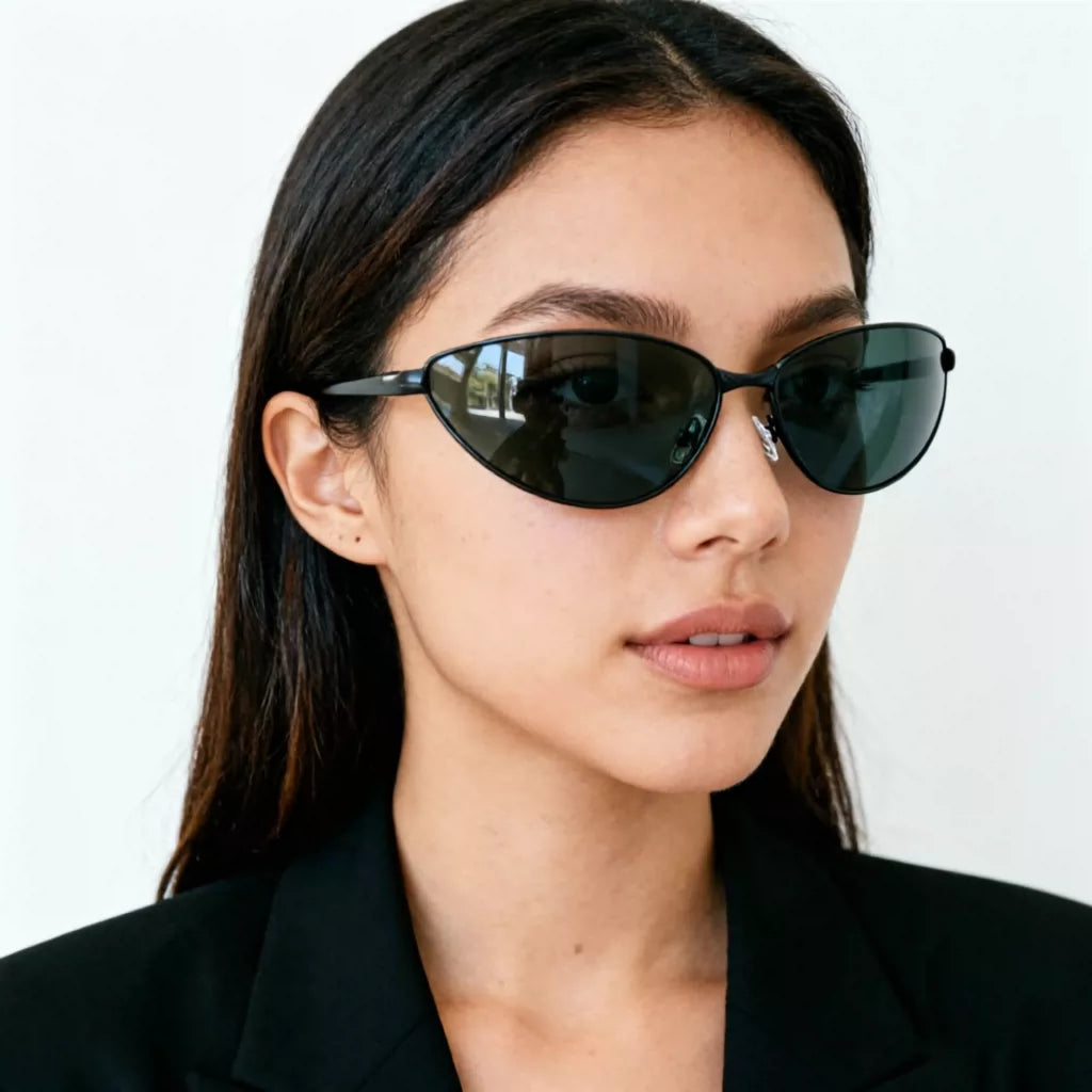 个性女士偏光墨镜欧美时尚女款太阳眼镜三角框型猫眼不挑脸遮脸显瘦