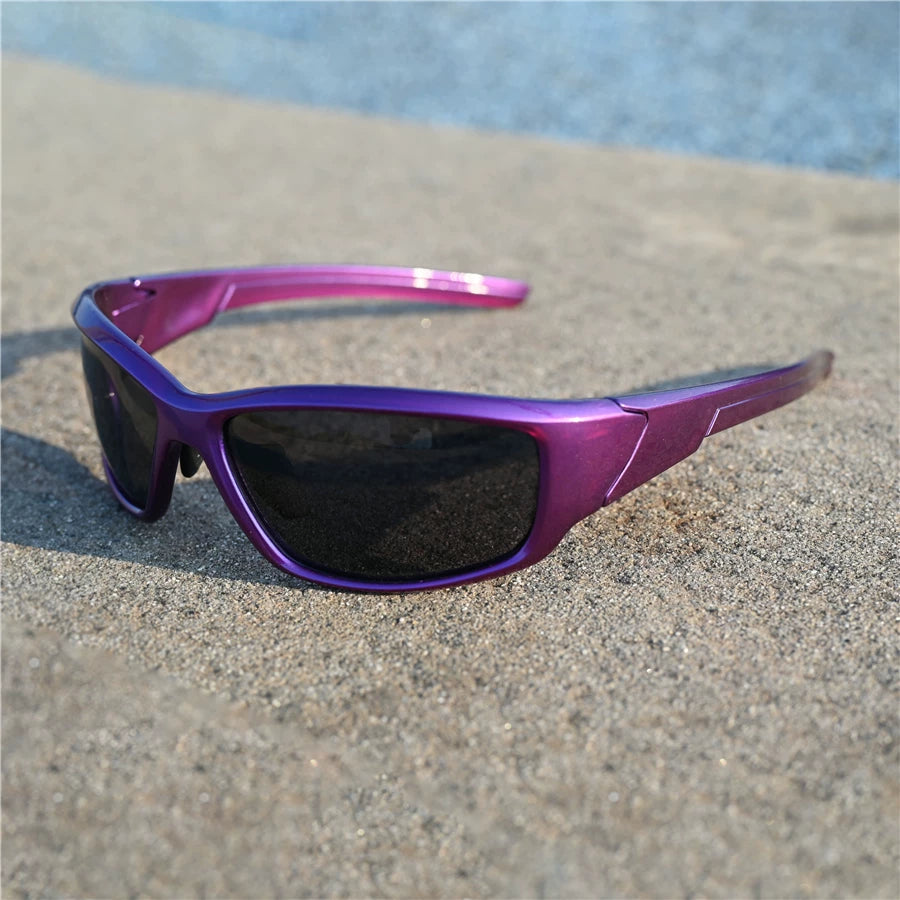 Purple women's cycling sunglasses, polarized glasses, windproof glasses, outdoor sports running, small face sun protection, cycling sunglasses
