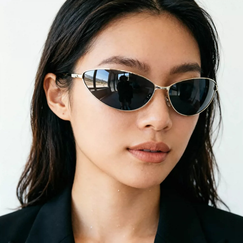个性女士偏光墨镜欧美时尚女款太阳眼镜三角框型猫眼不挑脸遮脸显瘦