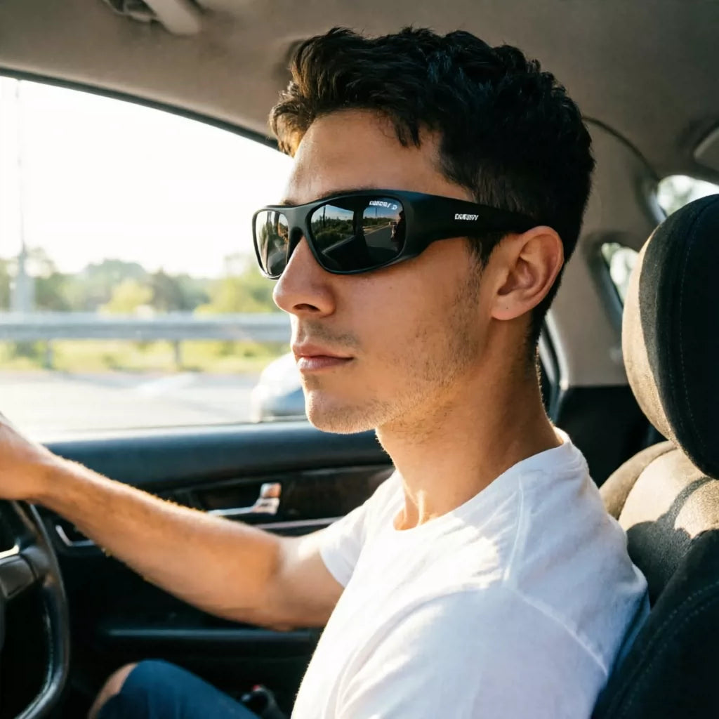 Professional men's polarized sunglasses windproof glasses outdoor cycling sunglasses women's sports color changing wide leg polarized glasses