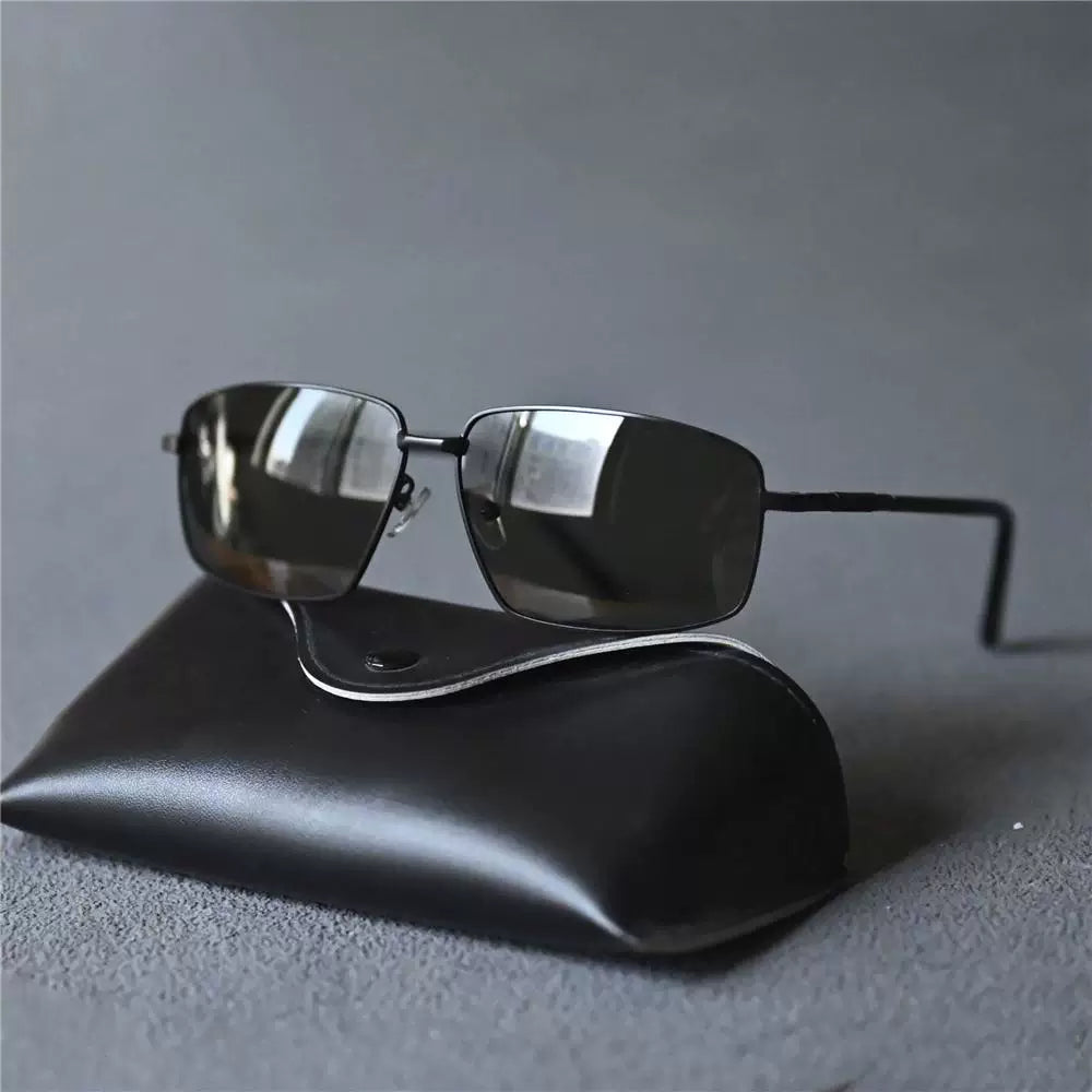 Internally coated men's sunglasses, polarized rectangular sunglasses, sunscreen, driving glasses, high-definition lenses
