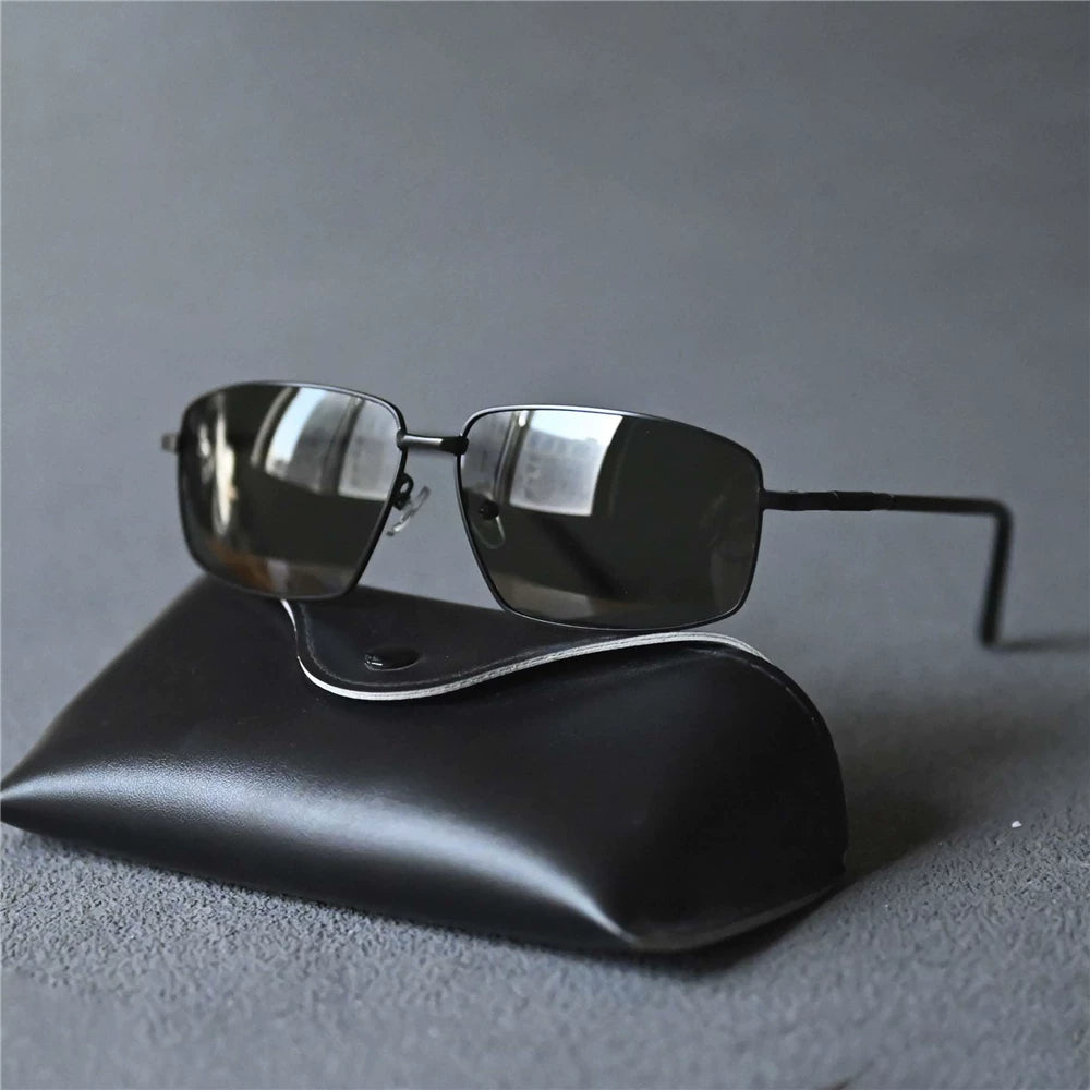Internally coated men's sunglasses, polarized rectangular sunglasses, sunscreen, driving glasses, high-definition lenses