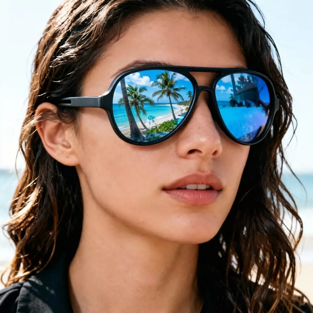 Men's polarized sunglasses, women's toad glasses, black tortoiseshell brown light gray sunglasses, sunscreen polarized glasses, small face